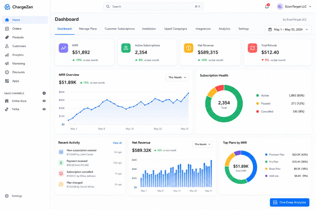 Chargezen Engine Interface Showcase